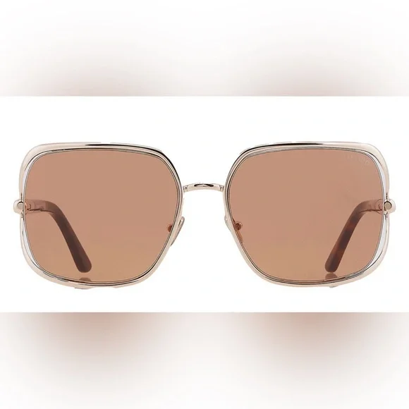TOM FORD Goldie FT1092 Rose Gold/Havana Brown Butterfly 